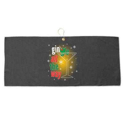 Gin all the way Jingle Funny Christmas Large Microfiber Waffle Golf Towel