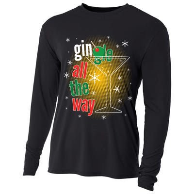 Gin all the way Jingle Funny Christmas Cooling Performance Long Sleeve Crew