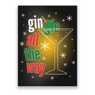 Gin all the way Jingle Funny Christmas Poster