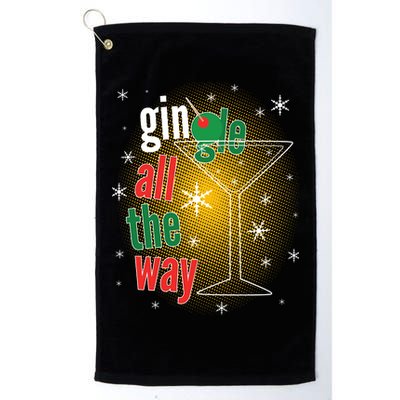 Gin all the way Jingle Funny Christmas Platinum Collection Golf Towel