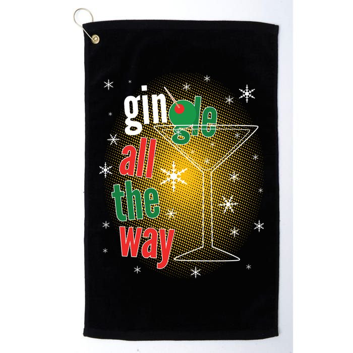 Gin all the way Jingle Funny Christmas Golf Towel