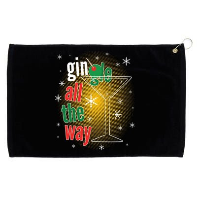 Gin all the way Jingle Funny Christmas Grommeted Golf Towel