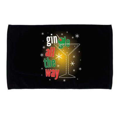 Gin all the way Jingle Funny Christmas Microfiber Hand Towel