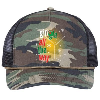 Gin all the way Jingle Funny Christmas Retro Rope Trucker Hat Cap