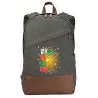 Gin all the way Jingle Funny Christmas Cotton Canvas Backpack