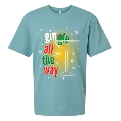 Gin all the way Jingle Funny Christmas Sueded Cloud Jersey T-Shirt