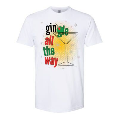 Gin all the way Jingle Funny Christmas Softstyle® CVC T-Shirt