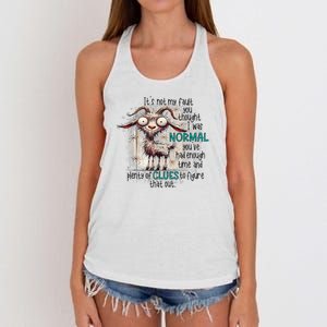 Goat ItS Not My Fault You Thought I Was Normal Women's Knotted Racerback Tank