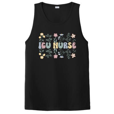 Groovy Icu Nurse Flowers Intensive Care Unit Nurse Gift PosiCharge Competitor Tank