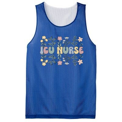 Groovy Icu Nurse Flowers Intensive Care Unit Nurse Gift Mesh Reversible Basketball Jersey Tank