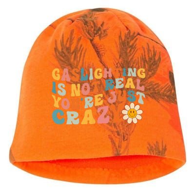 Gaslighting Is Not Real Youre Just Crazy Retro Groovy Kati - Camo Knit Beanie