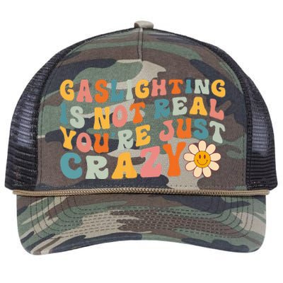 Gaslighting Is Not Real Youre Just Crazy Retro Groovy Retro Rope Trucker Hat Cap