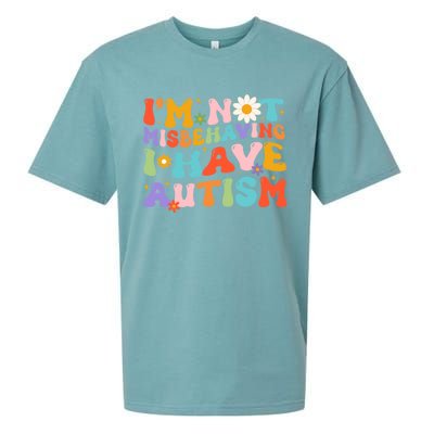 Groovy IM Not Misbehaving I Have Autism Gift Sueded Cloud Jersey T-Shirt