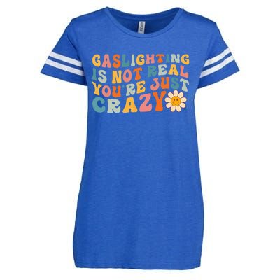 Gaslighting is Not Real You're just Crazy Retro Groovy Enza Ladies Jersey Football T-Shirt