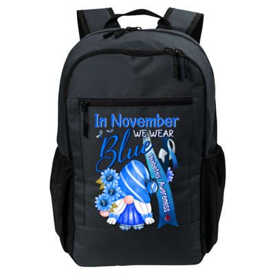 Gnomes In November We Wear Blue Diabetes Awareness Month Great Gift Daily Commute Backpack