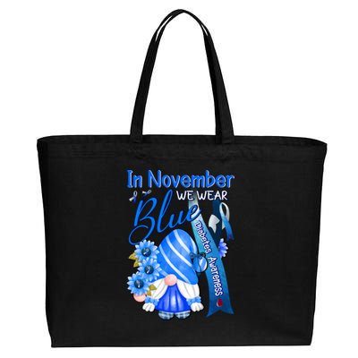 Gnomes In November We Wear Blue Diabetes Awareness Month Great Gift Cotton Canvas Jumbo Tote