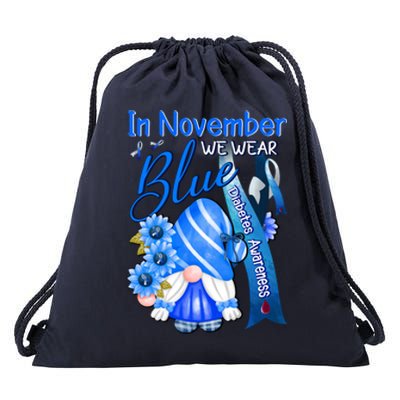 Gnomes In November We Wear Blue Diabetes Awareness Month Great Gift Drawstring Bag