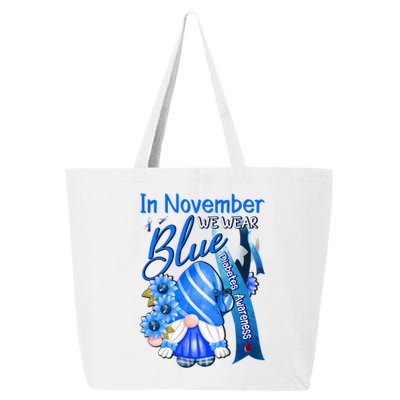 Gnomes In November We Wear Blue Diabetes Awareness Month Great Gift 25L Jumbo Tote