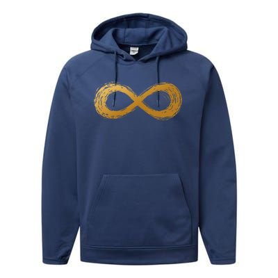 Golden Infinity Neurodiversity Symbol Autism Awareness Performance Fleece Hoodie