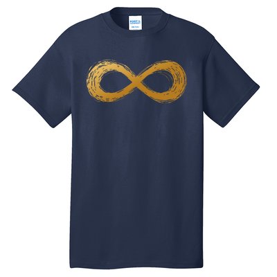 Golden Infinity Neurodiversity Symbol Autism Awareness Tall T-Shirt