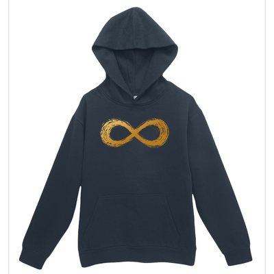 Golden Infinity Neurodiversity Symbol Autism Awareness Urban Pullover Hoodie