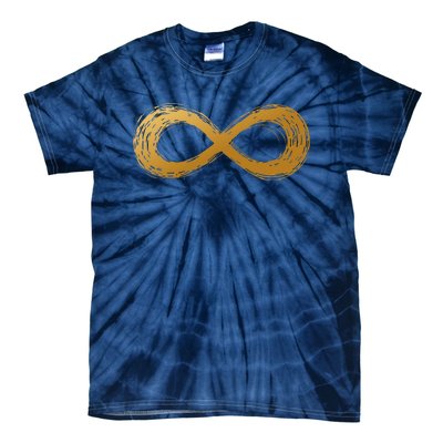 Golden Infinity Neurodiversity Symbol Autism Awareness Tie-Dye T-Shirt