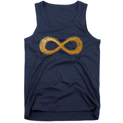 Golden Infinity Neurodiversity Symbol Autism Awareness Tank Top