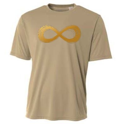 Golden Infinity Neurodiversity Symbol Autism Awareness Cooling Performance Crew T-Shirt