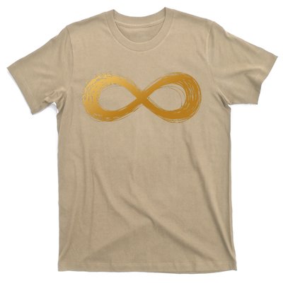 Golden Infinity Neurodiversity Symbol Autism Awareness T-Shirt