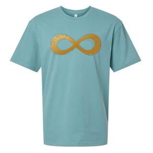 Golden Infinity Neurodiversity Symbol Autism Awareness Sueded Cloud Jersey T-Shirt