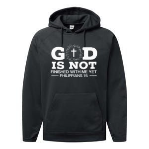 God Is Not Finished With Me Yet Christian Religious Performance Fleece Hoodie