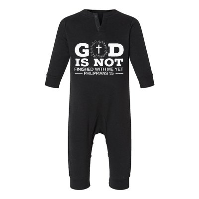 God Is Not Finished With Me Yet Christian Religious Infant Fleece One Piece