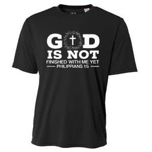 God Is Not Finished With Me Yet Christian Religious Cooling Performance Crew T-Shirt