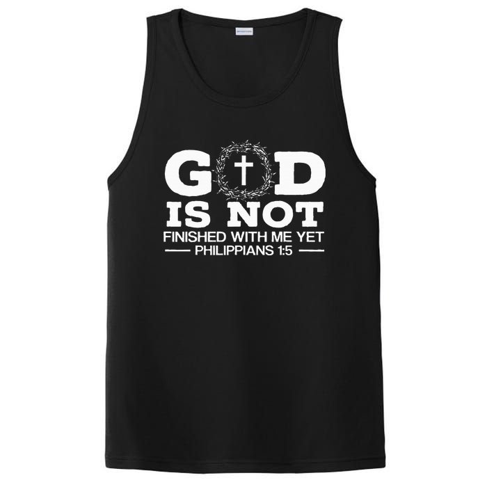 God Is Not Finished With Me Yet Christian Religious PosiCharge Competitor Tank