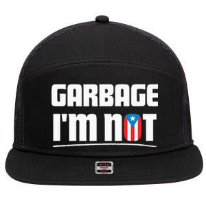 Garbage IM Not Puerto Rico Flag Boricua 7 Panel Mesh Trucker Snapback Hat