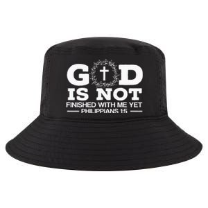 God Is Not Finished With Me Yet Christian Religious Cool Comfort Performance Bucket Hat