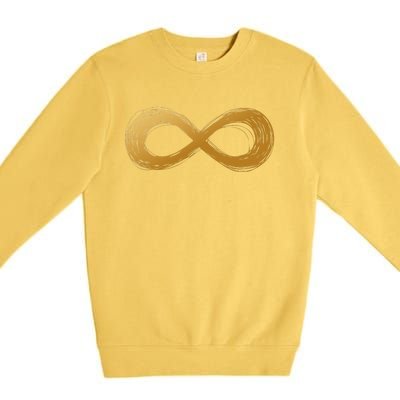 Golden Infinity Neurodiversity Symbol Autism Awareness Premium Crewneck Sweatshirt