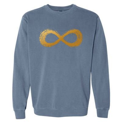 Golden Infinity Neurodiversity Symbol Autism Awareness Garment-Dyed Sweatshirt