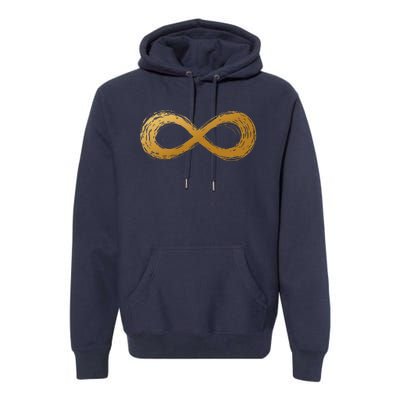 Golden Infinity Neurodiversity Symbol Autism Awareness Premium Hoodie