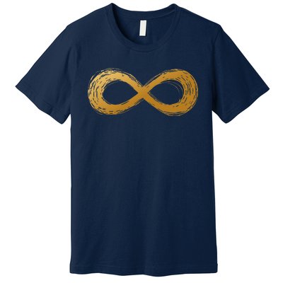 Golden Infinity Neurodiversity Symbol Autism Awareness Premium T-Shirt