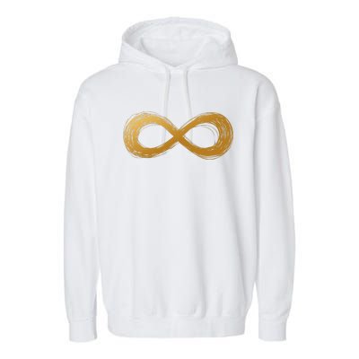 Golden Infinity Neurodiversity Symbol Autism Awareness Garment-Dyed Fleece Hoodie