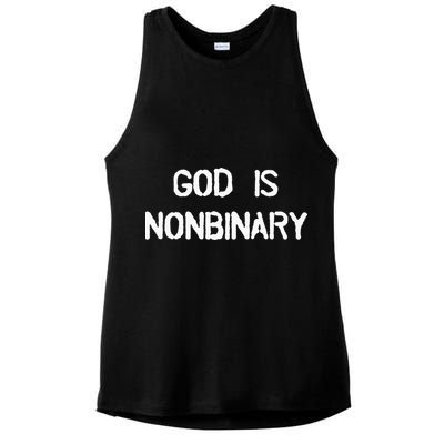 God Is Nonbinary Ladies PosiCharge Tri-Blend Wicking Tank