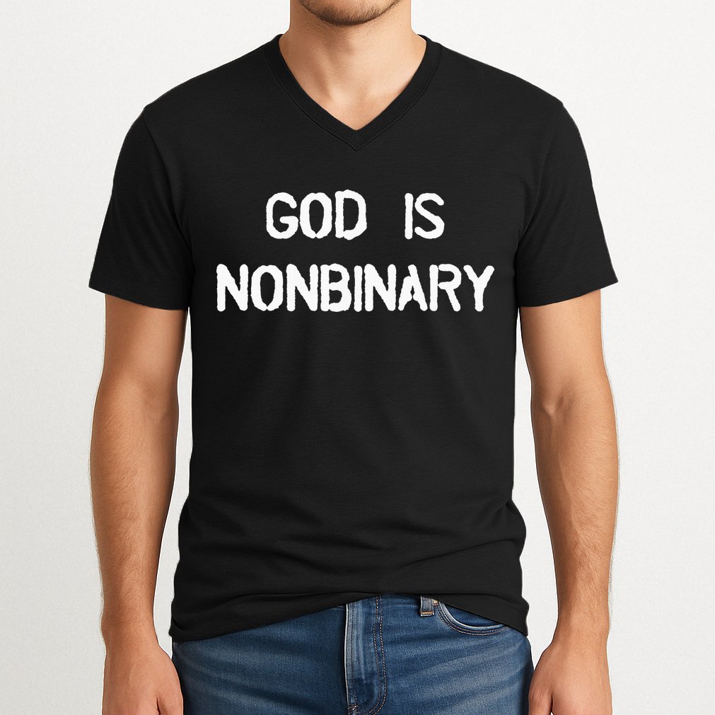 God Is Nonbinary V-Neck T-Shirt