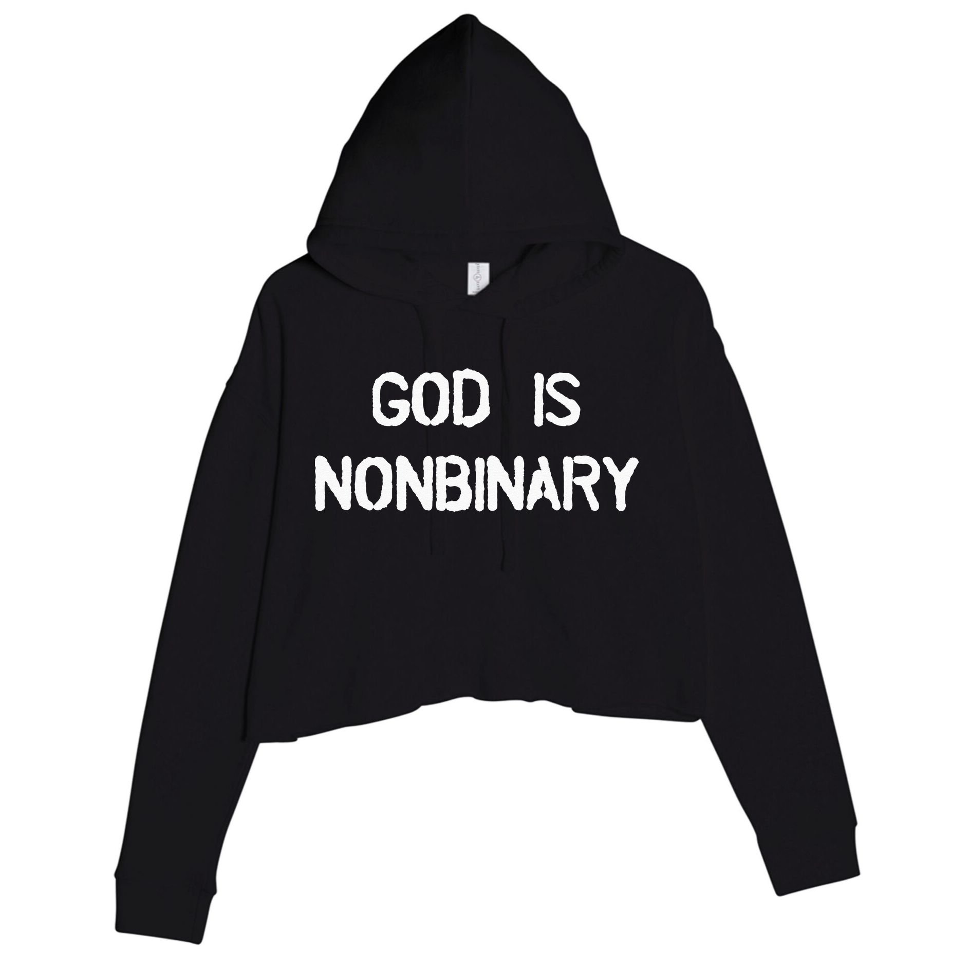 God Is Nonbinary Crop Fleece Hoodie