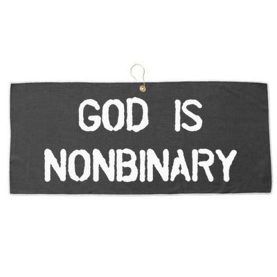 God Is Nonbinary Large Microfiber Waffle Golf Towel