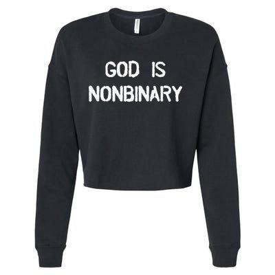 God Is Nonbinary Cropped Pullover Crew
