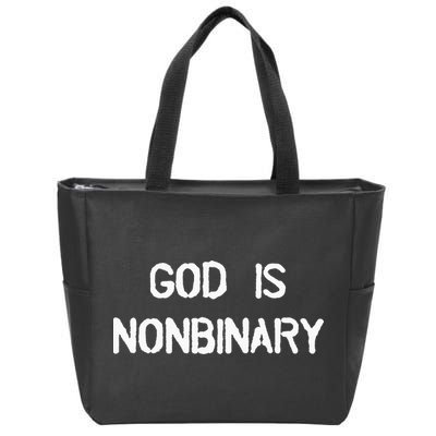 God Is Nonbinary Zip Tote Bag