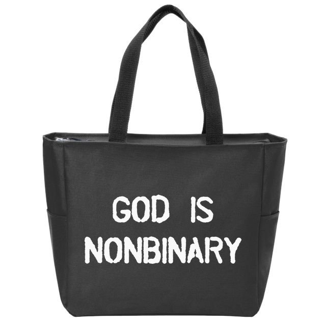 God Is Nonbinary Zip Tote Bag