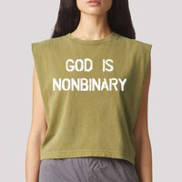 God Is Nonbinary Garment-Dyed Women's Muscle Tee