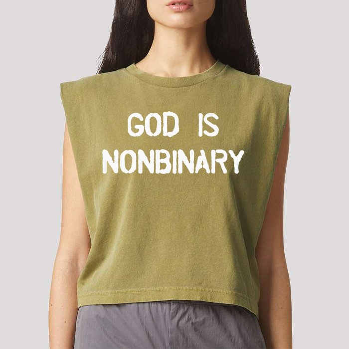 God Is Nonbinary Garment-Dyed Women's Muscle Tee
